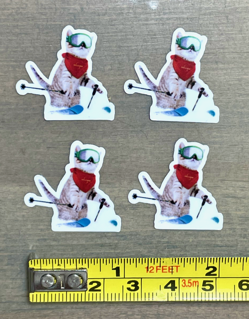 4 Mini Adesivi Sci Gatto Decalcomania Sci 1" Piccola Salomon Rossi Blizzard Volkl