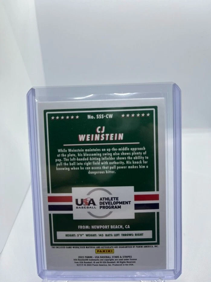 2022 Panini USA Baseball Stars & Stripes CJ Weinstein Auto RC /399 #ADP1-CW UA - Image 2 of 2