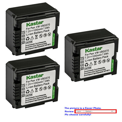 Kastar VW-VBG070 Replacement Battery for Panasonic HDC-MDH1 HDC-MDH1GK HDC-SD1