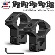 2Pcs 1"/25.4mm Scope Ring Mounts Low/Middle/High Profile F- Picatinny Rail Mount