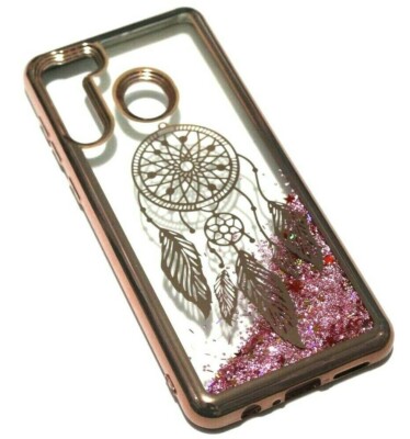 Samsung Galaxy A21 Rose Gold Dream Catcher Moving Glitter Star Liquid Case Cover