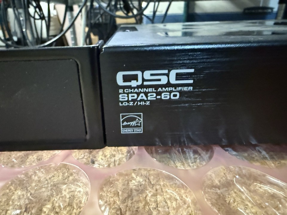 QSC SPA2-60 2-Channel 60 Watt 100V Per Channel Power Amplifier w/ Rack ...