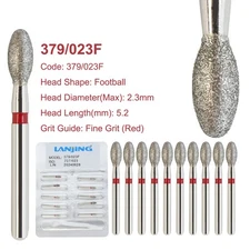 Multi-Use Football Diamond Burs FG Egg Fine Coarse Grit Friction Grip 379