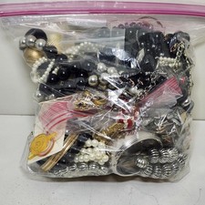 Lot of Costume Jewelry 1 Gallon Bag 4.5 Lbs Variety Necklaces Earrings Bracelets