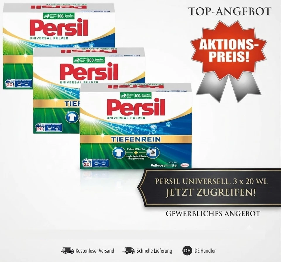 Persil Universal Tiefenrein – Waschpulver – Für weiße & bunte Textilien