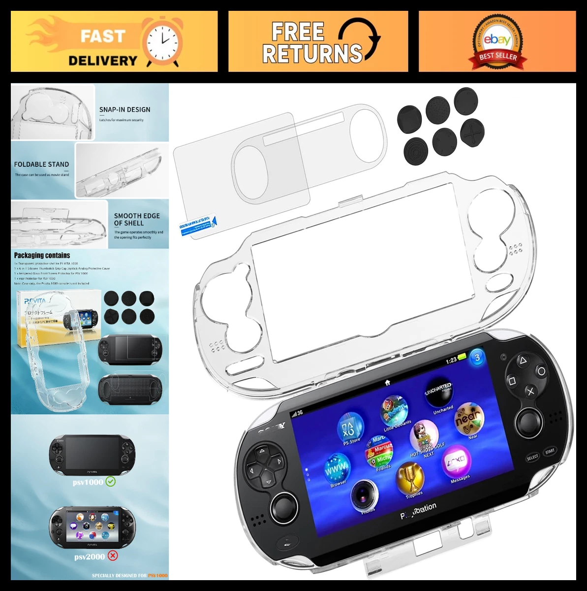 Clear Cases, Covers & Bags for Sony PlayStation Vita Game(s) for