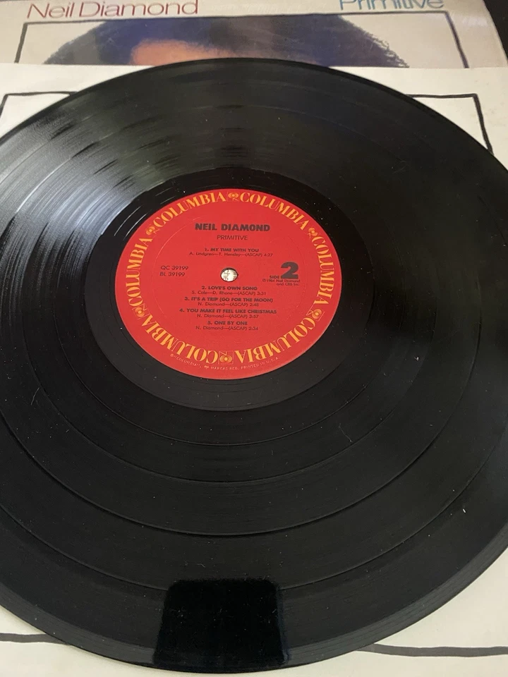 NEIL DIAMOND PRIMITIVE 12" LP Vinyl RECORD CBS 1984 Nm Shrink Wrap - Image 4 of 4