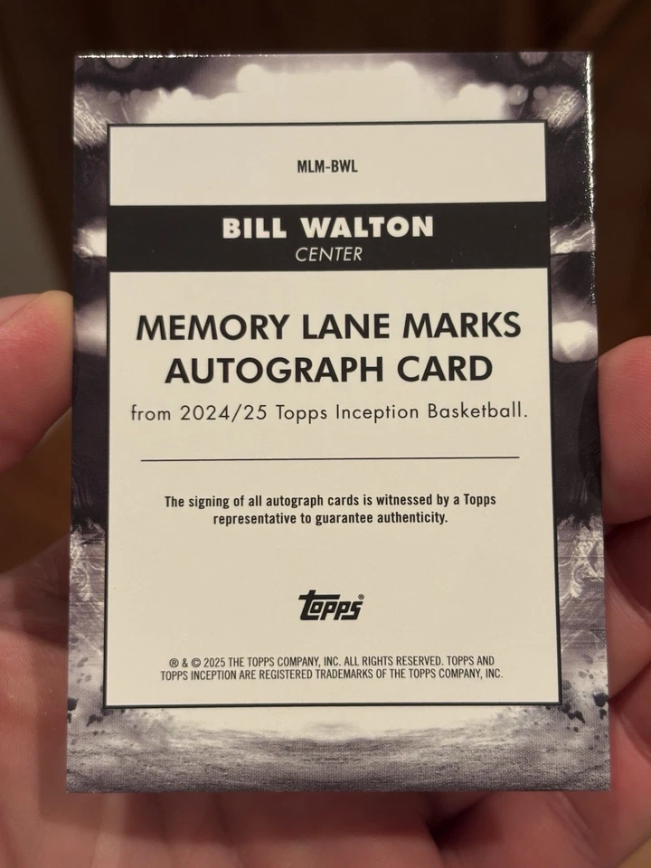 BILL WALTON 2024-25 TOPPS INICIO MEMORIA CARRIL MARCAS HOLO DORADO AUTOMÁTICO #/50 UCLA Foto 2 de 2