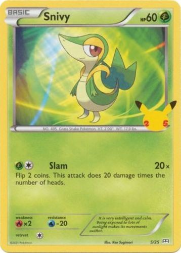 Snivy - 5/25 - McDonald's 25th Anniversary Promo (Damaged) McDonalds Promo Cards