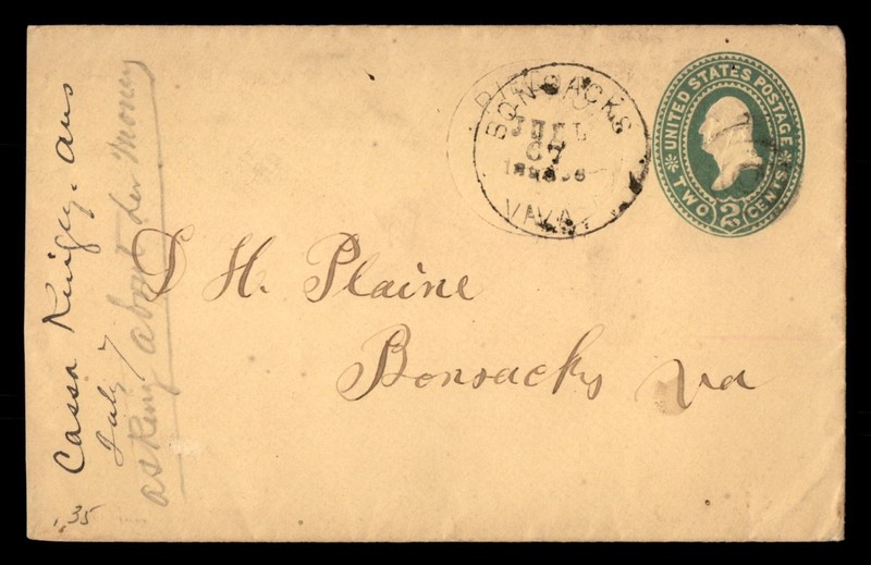 Mayfairstamps US to Bonsacks VA Cover cca_19415