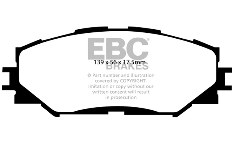 EBC Yellowstuff Front Brake Pads for 10-12 Lexus HS250h 2.4 Hybrid - Image 2 of 4