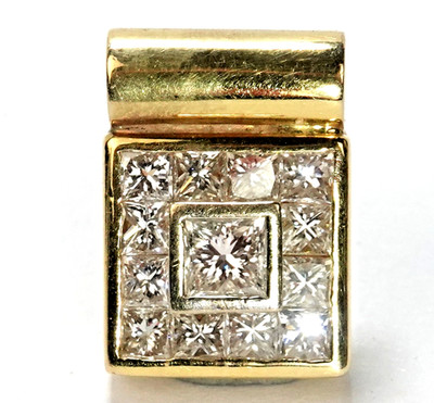 Anhänger Gold Diamant 1,28c 750/18K 16x12mm Röhrchen Handarbeit 5 Gramm