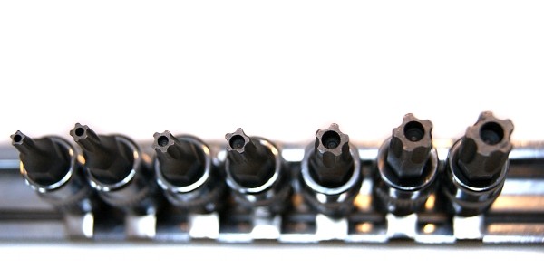 Jeu de 7 clés Torx-5 de serrage de taille 1/4 pouce pour vis de sécurité inviolables