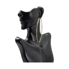 GLAMOROUS 10K GOLD 3 INCH 2MM HOOP EARRINGS 3.7GR 5001