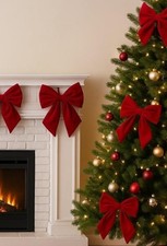 3 Stk Weihnachthänger Schleife XL rot 18cm Christbaumkugel Schleifen b935 Hänger