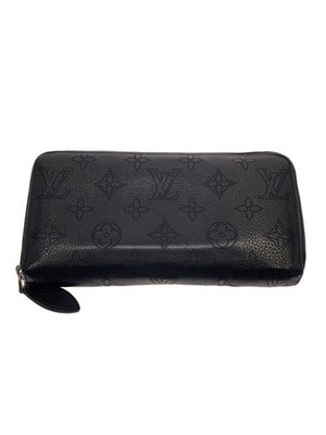 Louis Vuitton Long Wallet Zippy Mahina Cowhide Blk Ladies' Used