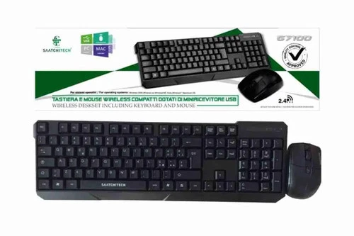 Kit Tastiera Mouse Wireless wifi per PC Computer Desktop Plug e Play con Numeri