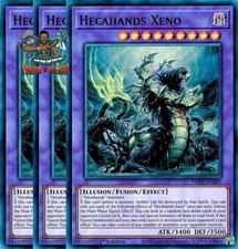 Yugioh! 3x Hecahands Xeno PHRE-EN007 Super Rare 1st Ed NM