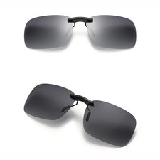 KLASSNUM Polarized Rimless Clip-On Sunglasses UV400 Anti-Glare Driving Unisex