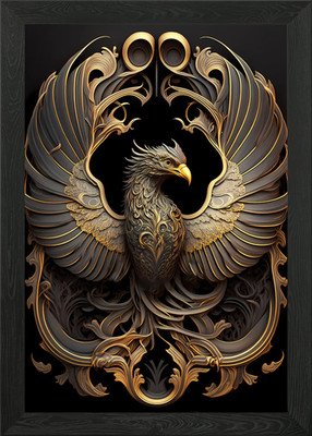 Legendärer Phönix Art Deco gerahmtes Wandbild Poster Leinwanddruck Bild