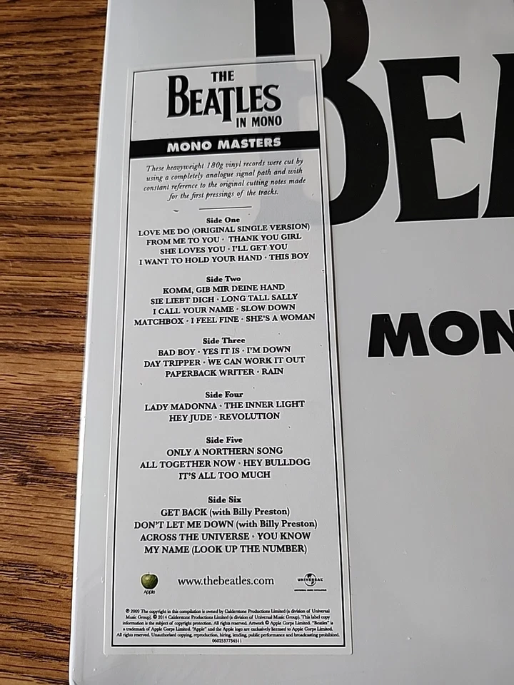 The Beatles 'Mono Master" sealed 2014 mono 3 LP Germany audiophile press MINTY - Image 2 of 4