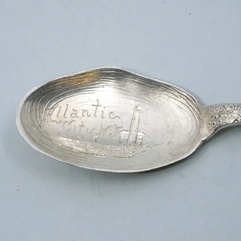 华莱士纯银大西洋城新泽西州雕像蛤壳纪念品勺子V.A. 93 年 5 月 — 第 4/4 张图片