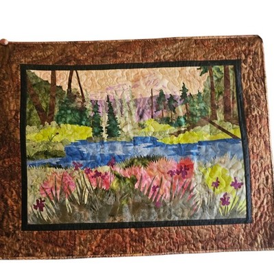 Vintage Trudie Ferreira Art Quilt Metolius River Oregon Landscape Circa 2005