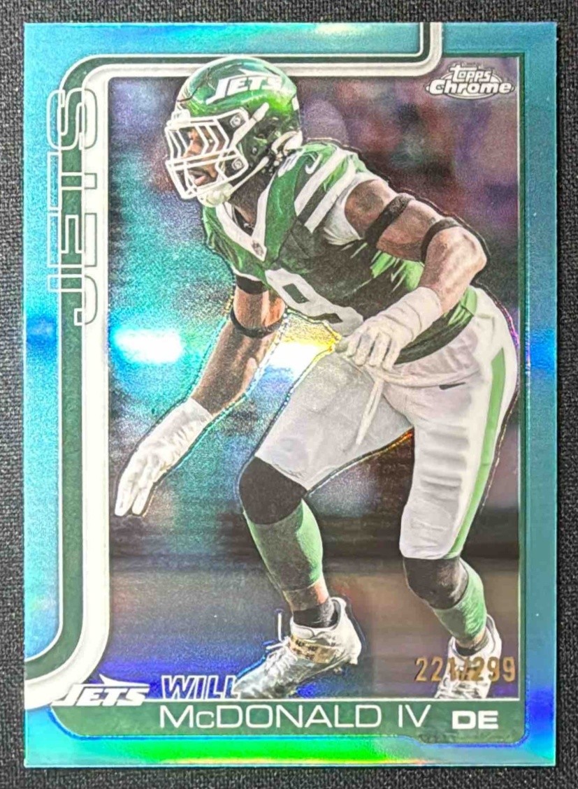 2025 Topps Chrome Will McDonald IV Teal Refractor /299 Jets | eBay