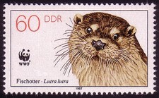 3110 Tierschutz 1987 Fischotter 60 Pf **