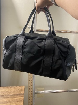 Prada Boxy Black Nylon Leather Mini Boston/Duffle Hand Or Gym