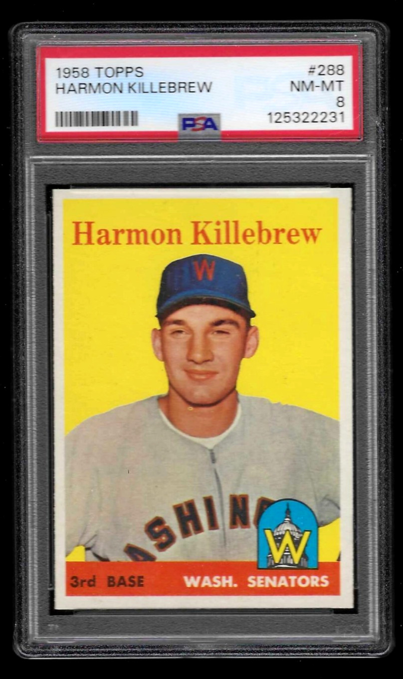 1958 TOPPS #288 HARMON KILLEBREW  PSA 8 NM-MT  2231 JUST GRADED !! LOOKS BETTER!