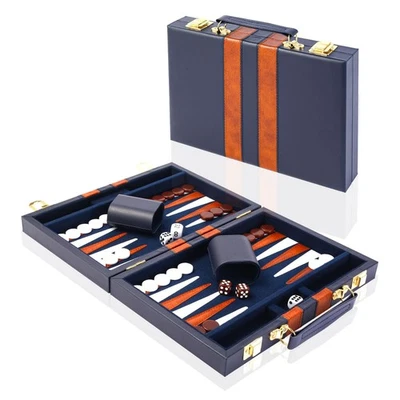 BackgammonSet für 2 Spieler, 11 Zoll Backgammon Koffer mit komplettem Zubehör... - Bild 1 von 4