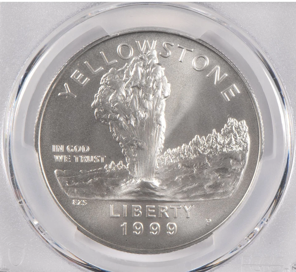 MS70 1999-P Yellowstone Commemorative Silver Dollar PCGS Blue Label *8261 - Image 3 of 4