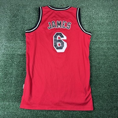 Miami Heat Lebron James #6 Jersey Basketball Adidas 52 Red