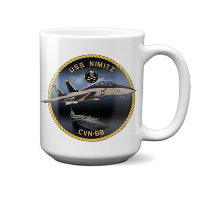 Jolly Rogers USS Nimitz CVN-68 15 Oz Ceramic Mug