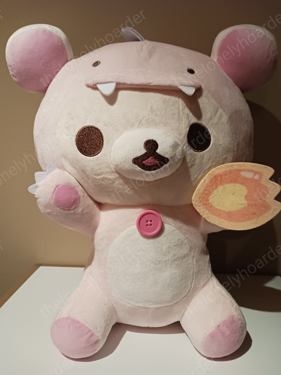 San-X Rilakkuma: Korilakkuma as Pastel Pink Dino Holding Cookie 16