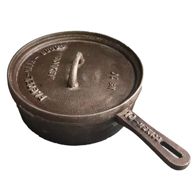 Antique Cast Iron Pagoel Mir No.10 Mexico 3 Leg Spider Skillet/Dutch Oven w/Lid