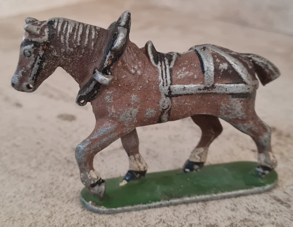 ancien cheval de Ferme en métal , jouet ancien - Photo 3/4