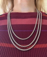 David Yurman 925 Sterling Silver 2.7mm Box Chain 72"