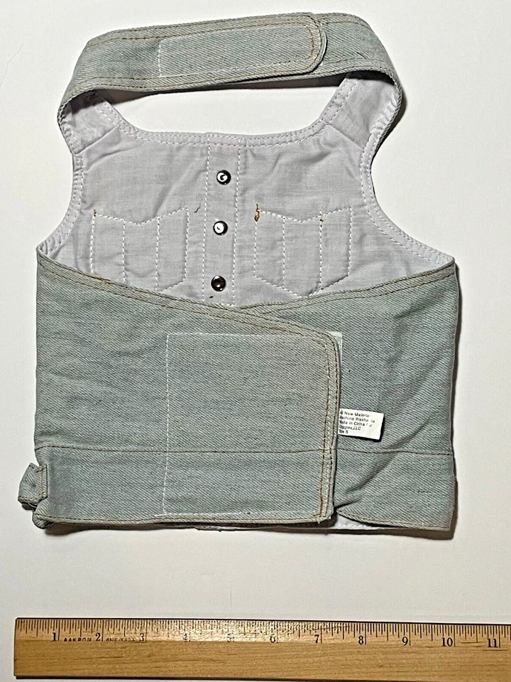 Chaleco arnés para perro chaqueta vaquera azul talla taza de té Foto 2 de 4