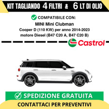 Tagliando per MINI Mini Clubman Cooper D 110 kw - 6 Lt di Castrol + 4 Filtri ...