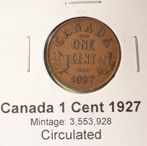 1927 Canada one Cent - Penny - Circulated