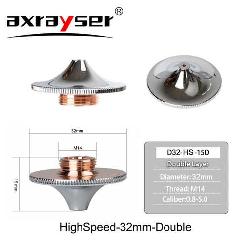 Laser Nozzle Single Double Layer D28 32mm Precitec WSX HSG Bodor HANS Raytools - Picture 24 of 29