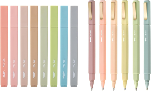 - Aesthetic Cute Pastel Highlighters Set and Aesthetic Pens, 20 Pack