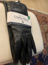 black leather gloves womens