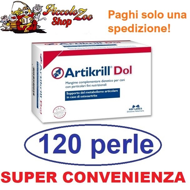 OFFERTA Artikrill Dol 120 Perle NBF Lanes | Il Meglio per l'Artrosi Cane
