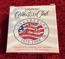 Longaberger Collectors Club 25th Anniversary Basket Tie-on #32492 "NEW in BOX"