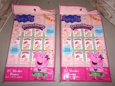 Set of 2 Peppa Pig Classroom Valentine Sticker Treats- 20 Boxes 5 Stickers Each