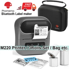 Phomemo M220 Label Maker Machine Thermal Bluetooth Label Barcode Printer LOT