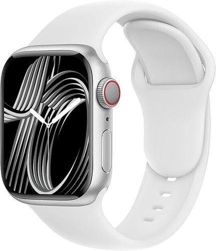 Apple Silicone Sport Band for Watch Series 7/8/9/10/SE (2022) White, M/L (45mm) - Picture 2 of 4